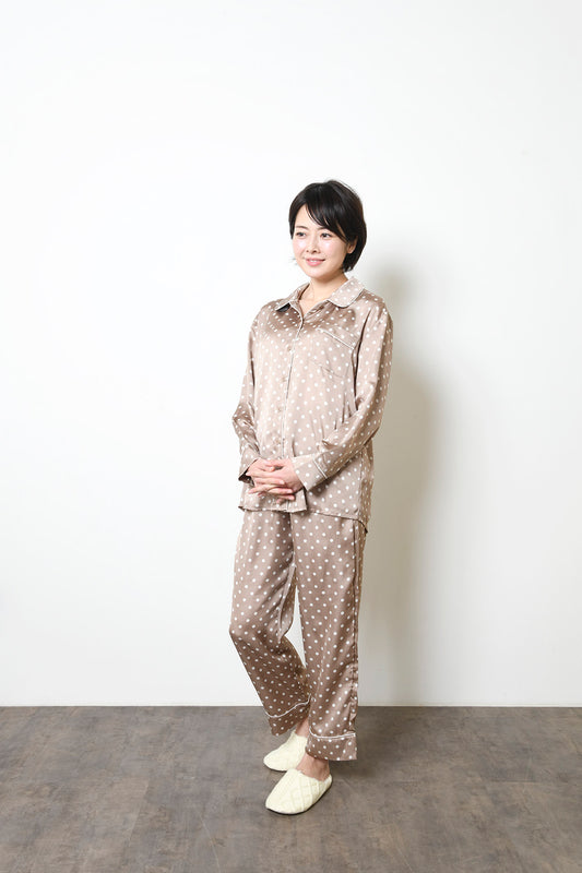 シルクタッチ サテンドット パジャマ(トップス)