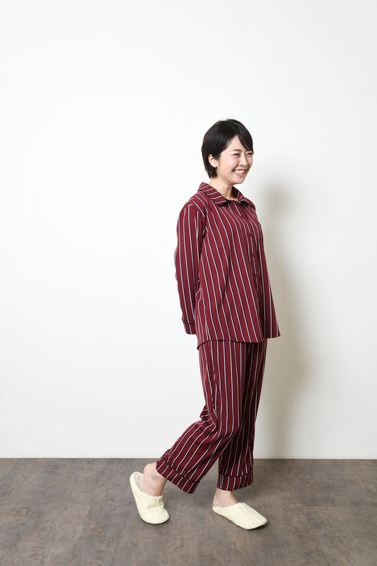 シルクタッチ サテンストライプ パジャマ(トップス)