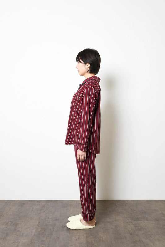 シルクタッチ サテンストライプ パジャマ(トップス)
