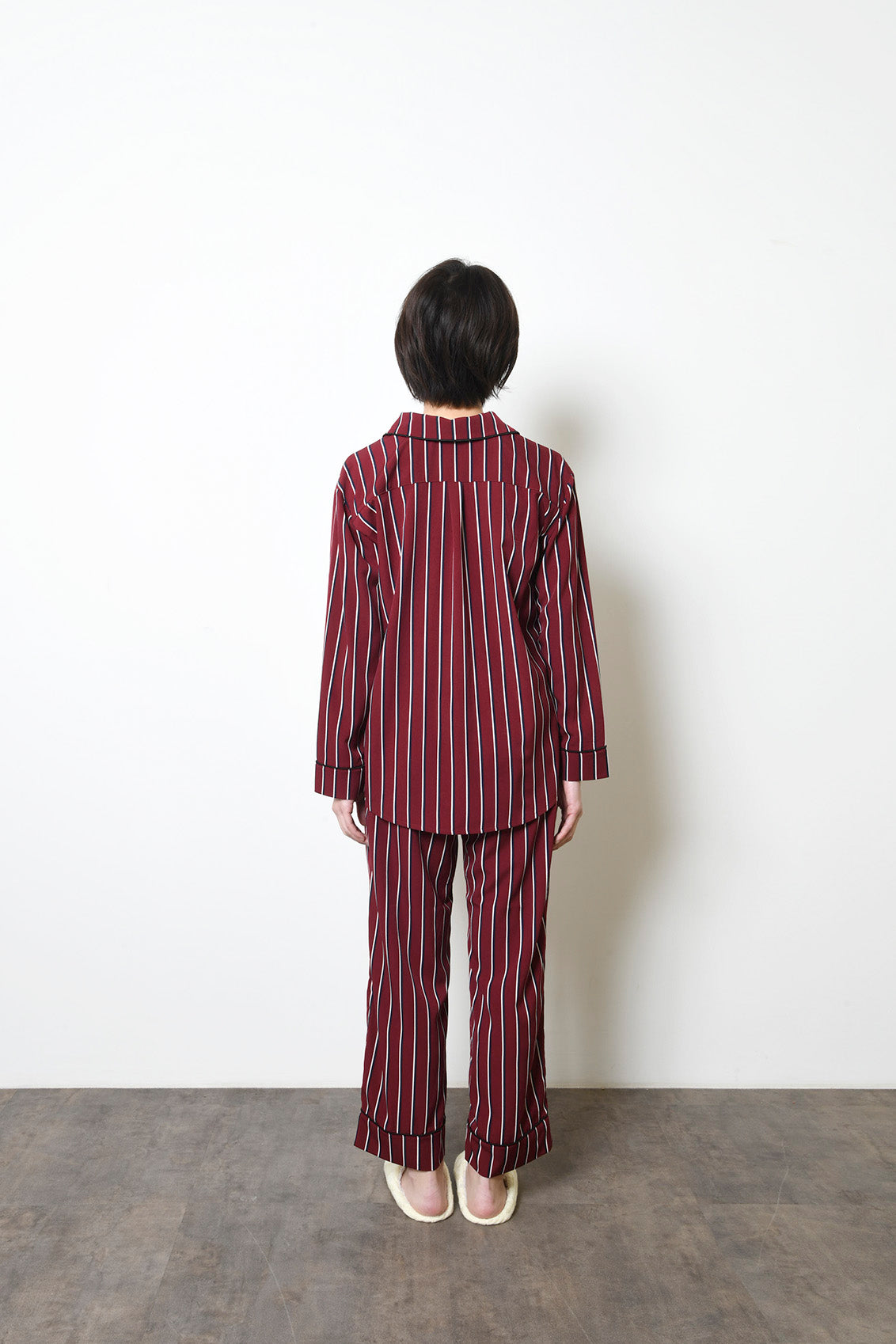 シルクタッチ サテンストライプ パジャマ(トップス)