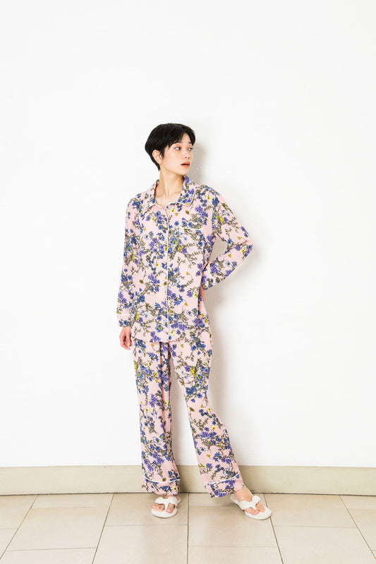 シルクタッチ ハイドランジア 花柄パジャマ(トップス)