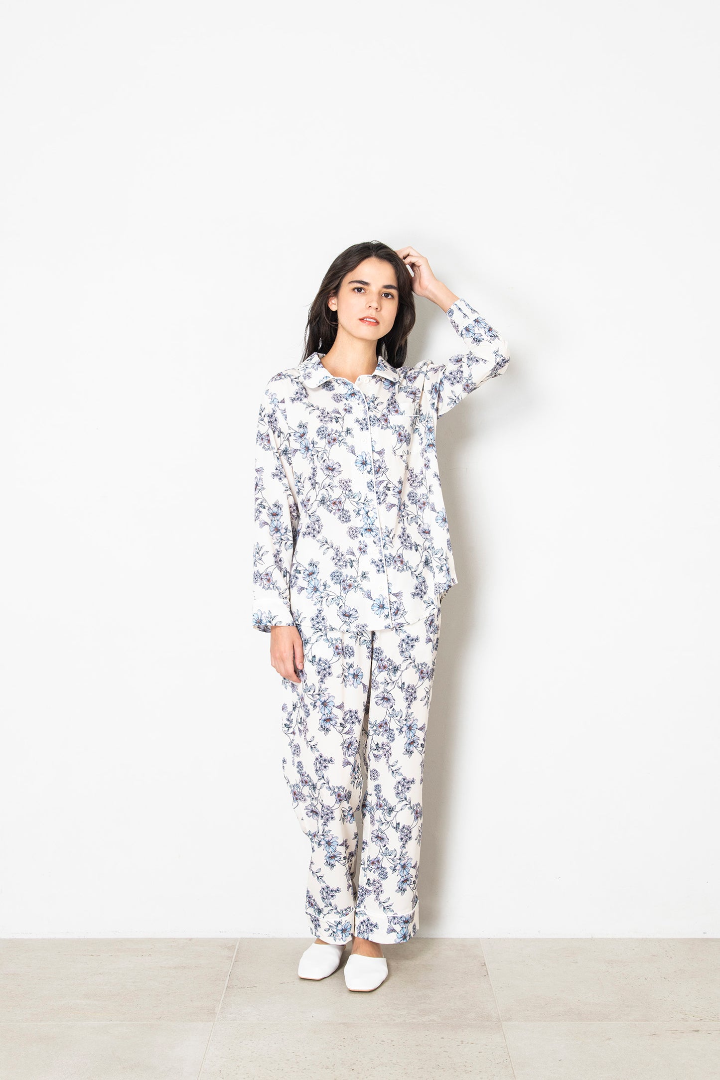 シルクタッチ ポーチュラカ 花柄パジャマ(トップス)