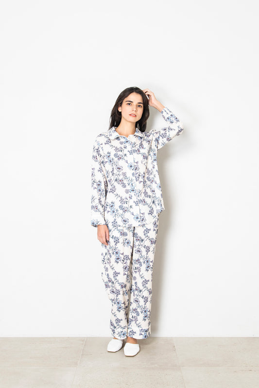 シルクタッチ ポーチュラカ 花柄パジャマ(トップス)