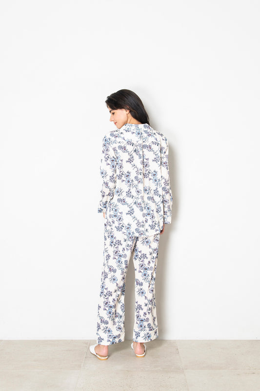 シルクタッチ ポーチュラカ 花柄パジャマ(トップス)