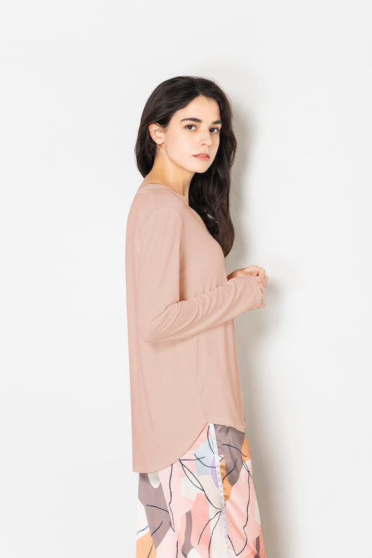 ソフトモダール ヘンリーネックTシャツ