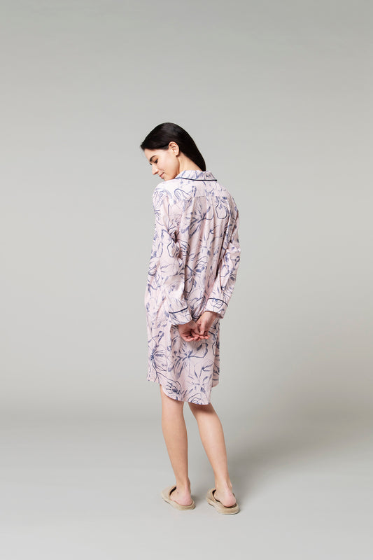 シルクタッチ オキシペタリム 花柄パジャマ(ワンピース)