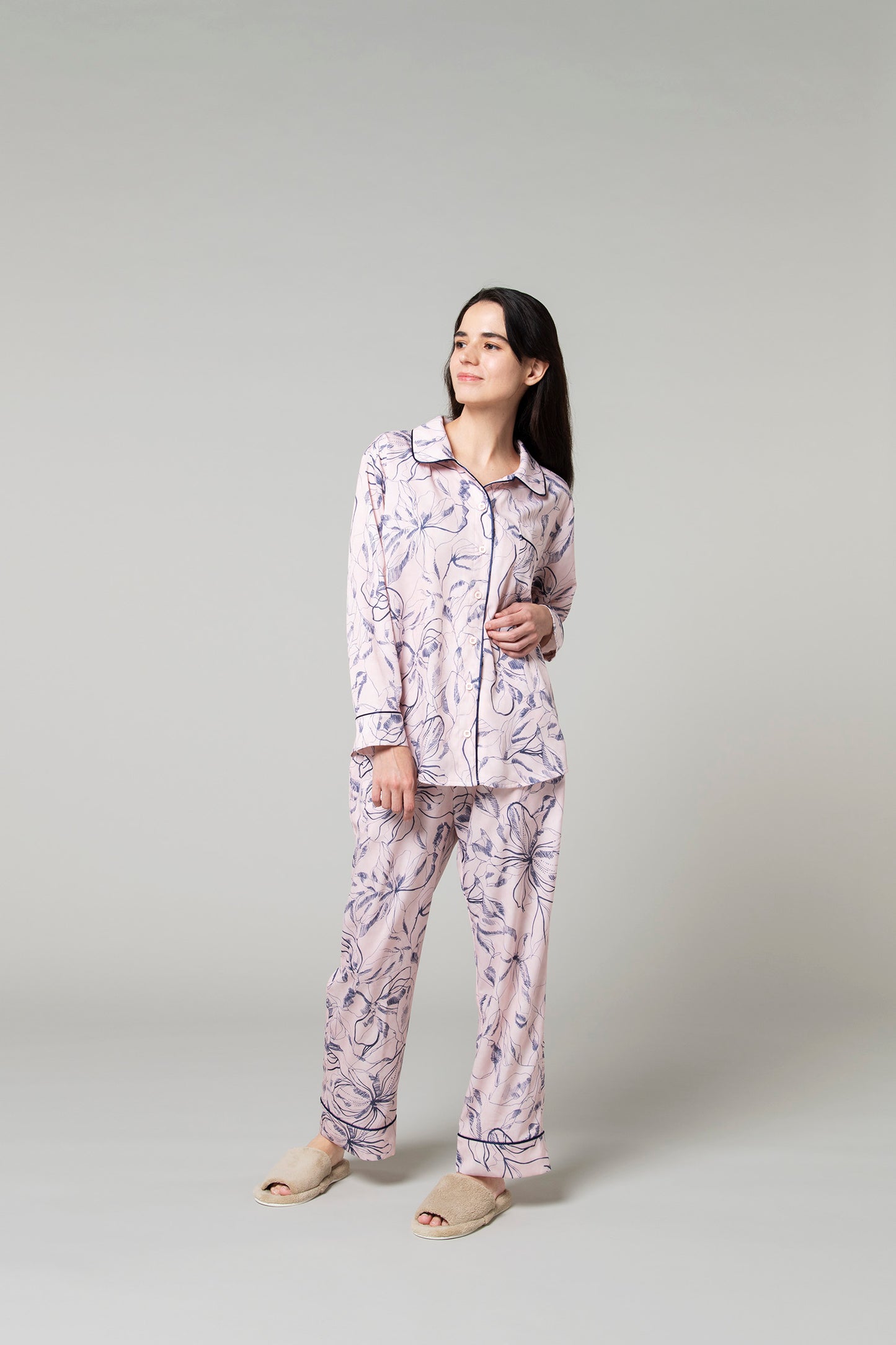 シルクタッチ オキシペタリム 花柄パジャマ(トップス)