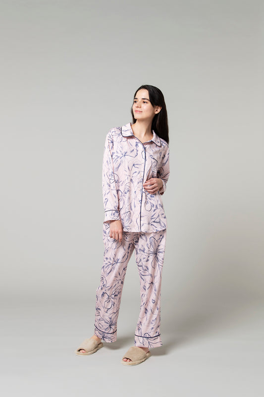 シルクタッチ オキシペタリム 花柄パジャマ(トップス)