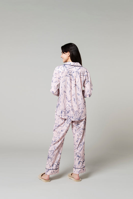 シルクタッチ オキシペタリム 花柄パジャマ(トップス)