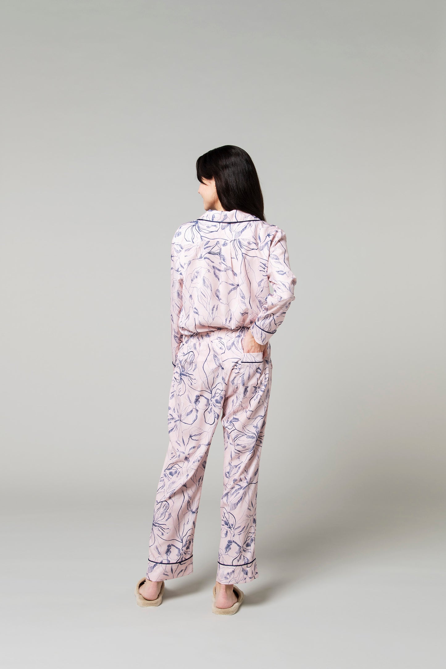 シルクタッチ オキシペタリム 花柄パジャマ(ボトムス)