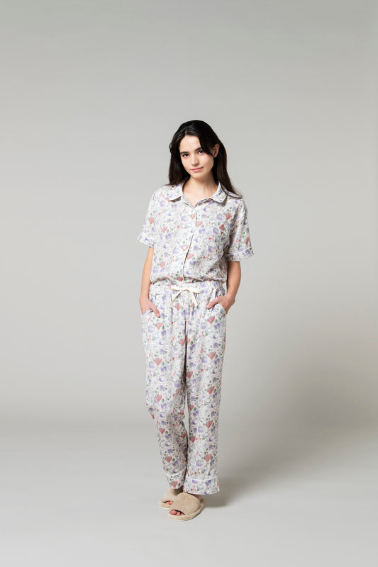 シルクタッチ グロボーサ 花柄パジャマ(ボトムス)