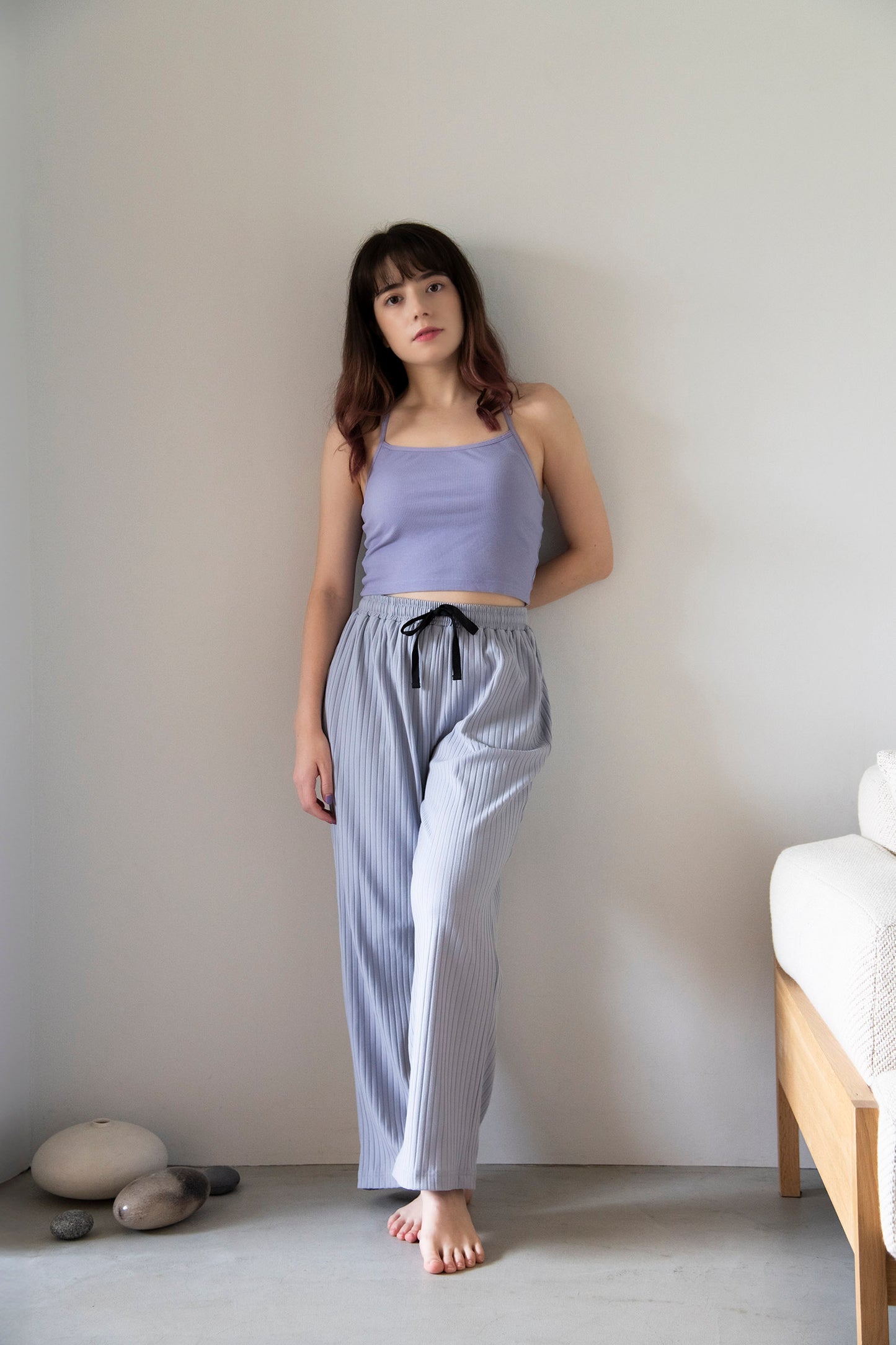 リブワイドパンツ