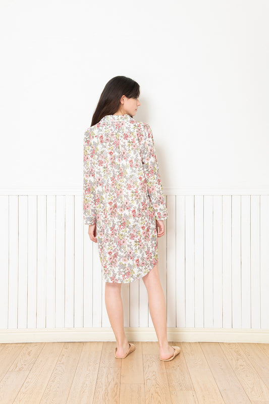 シルクタッチ メネシア 花柄パジャマ(ワンピース)
