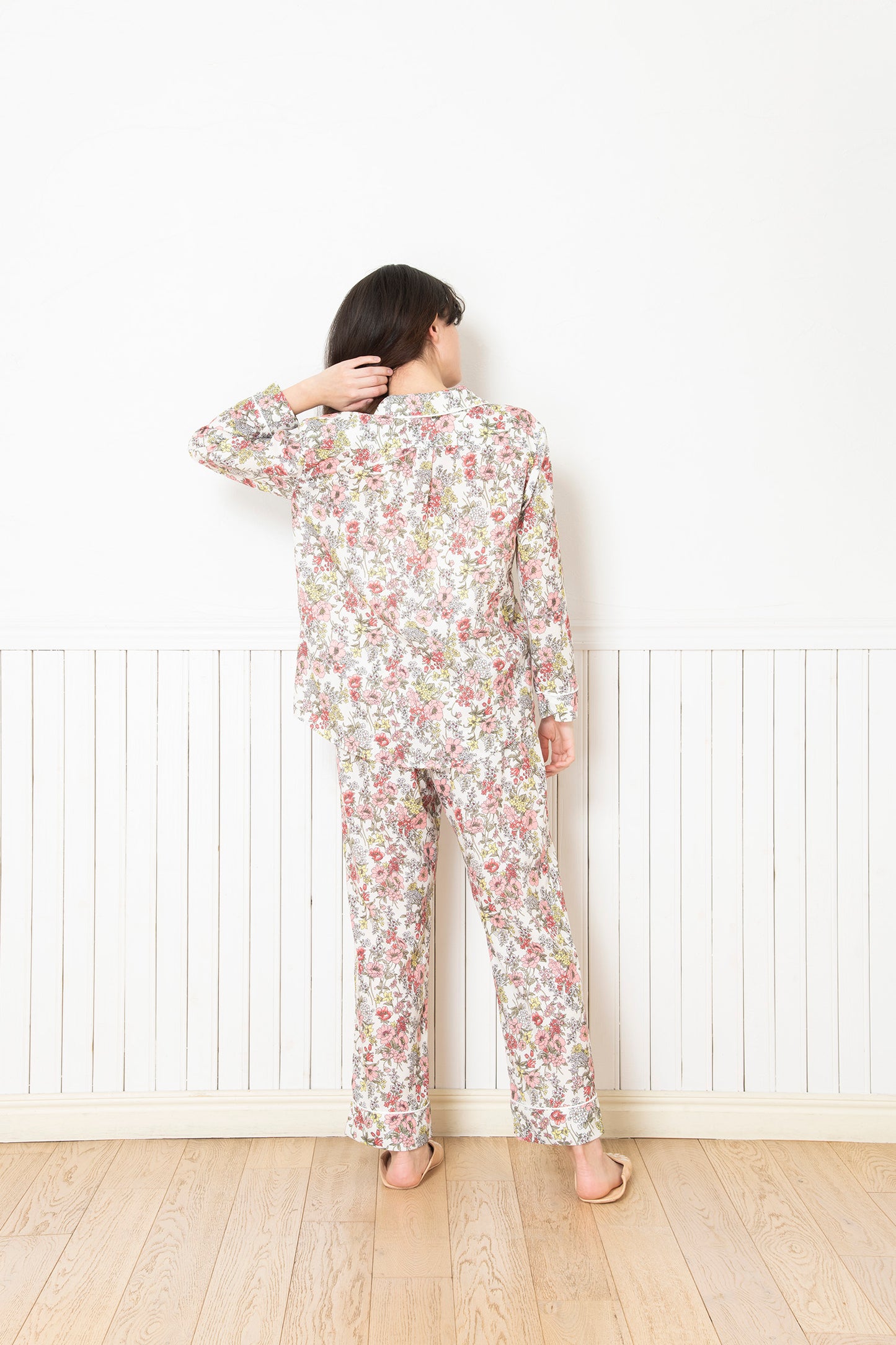 シルクタッチ メネシア 花柄パジャマ(トップス)