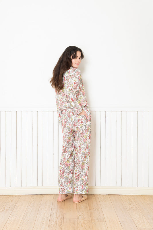 シルクタッチ メネシア 花柄パジャマ(ボトムス)