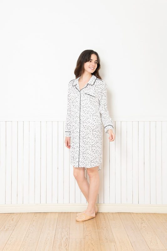 シルクタッチ ドット パジャマ(ワンピース)