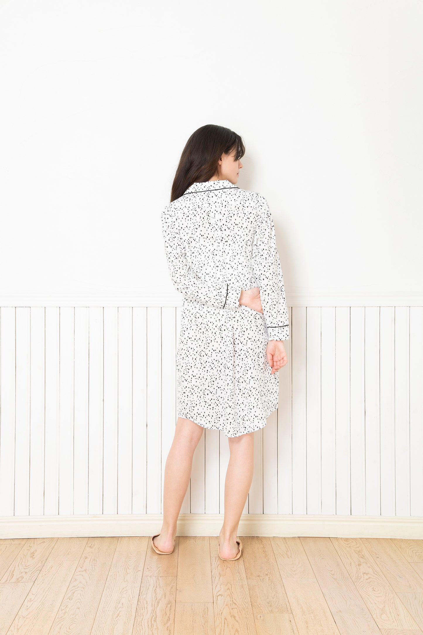 シルクタッチ ドット パジャマ(ワンピース)