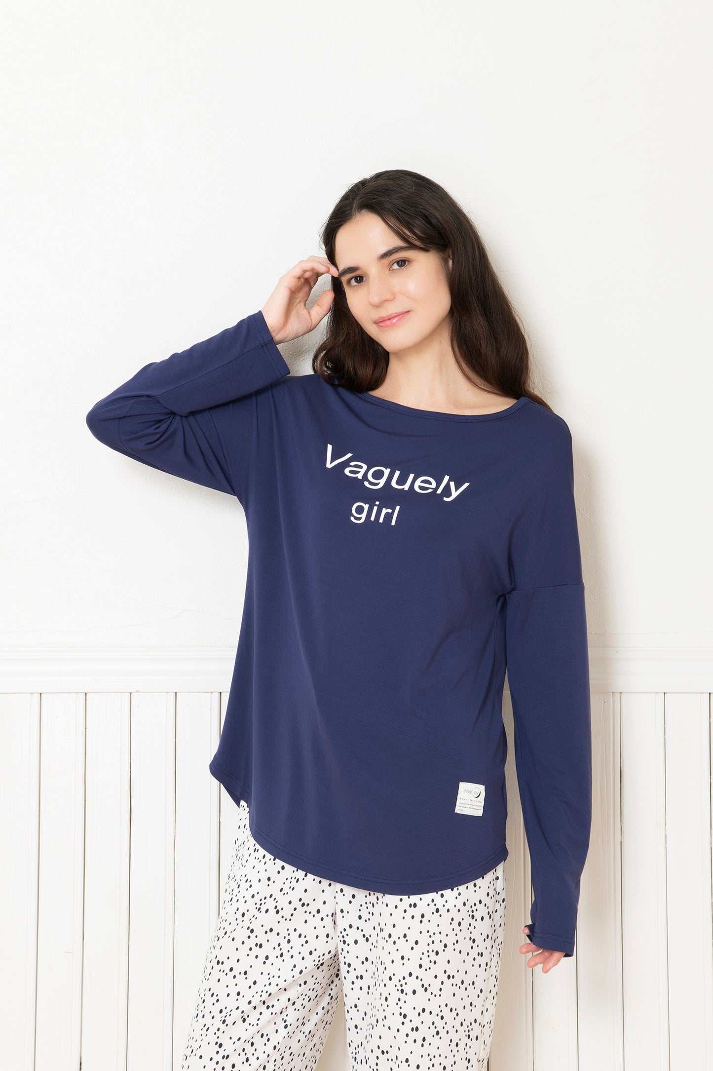 ソフトモダール ロゴロングスリーブTシャツ