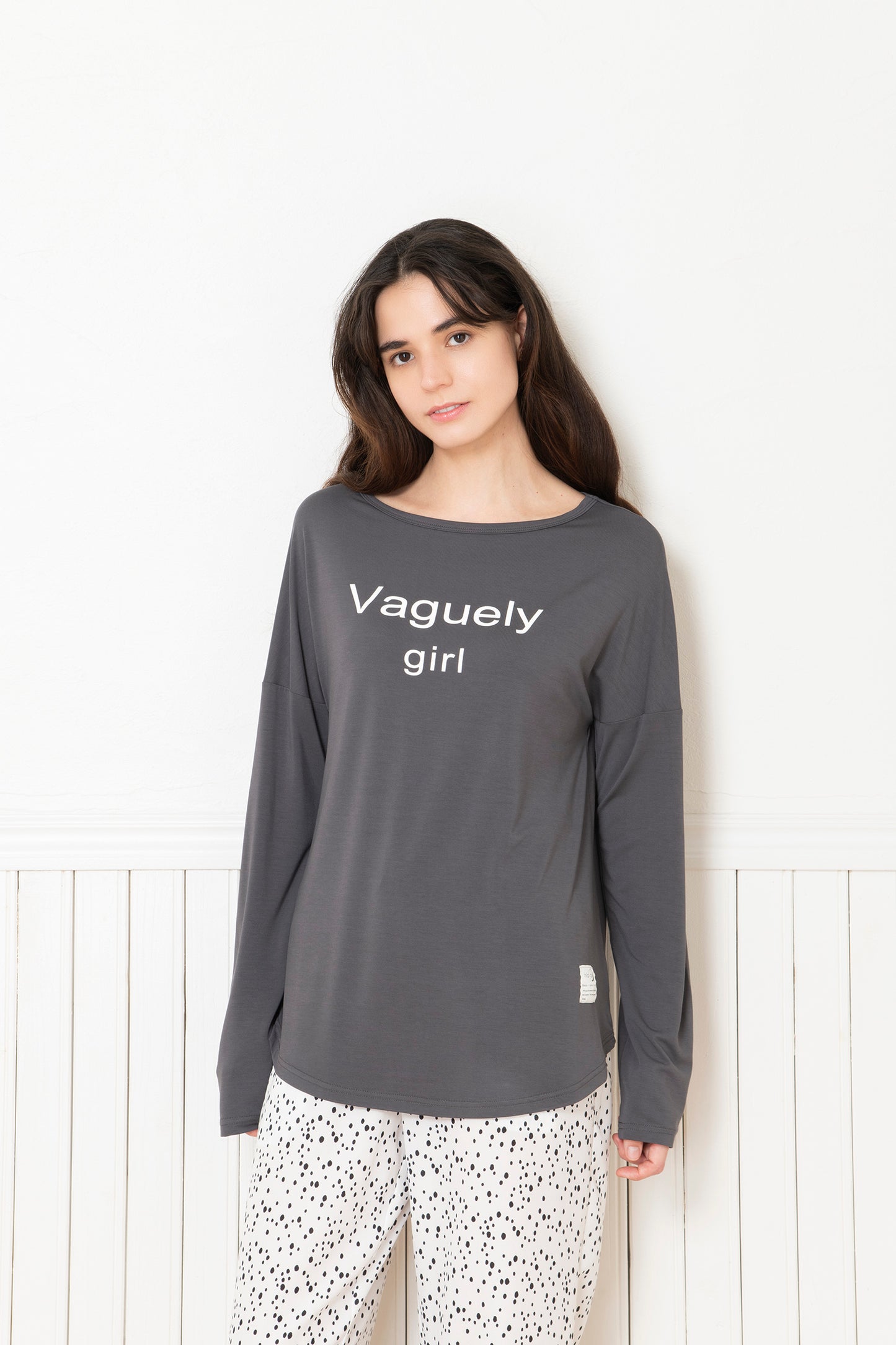 ソフトモダール ロゴロングスリーブTシャツ