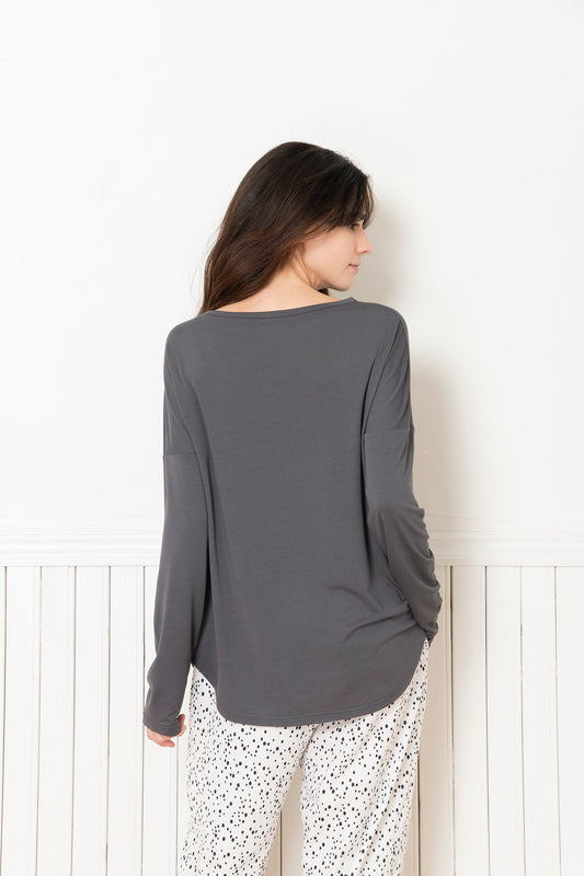 ソフトモダール ロゴロングスリーブTシャツ