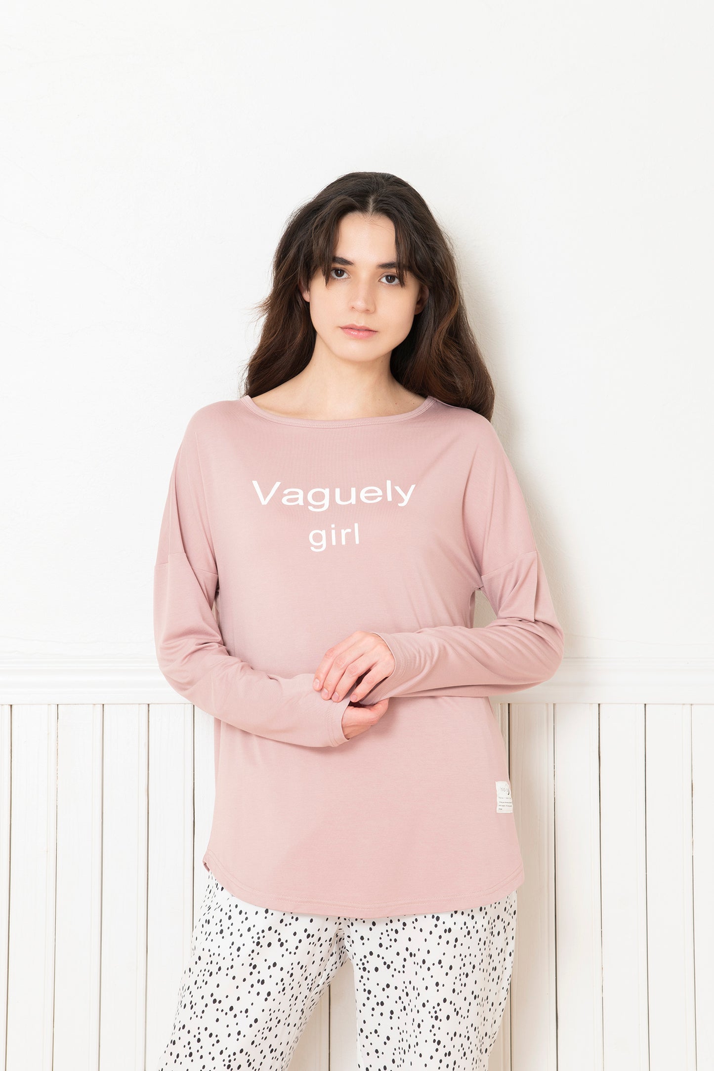 ソフトモダール ロゴロングスリーブTシャツ