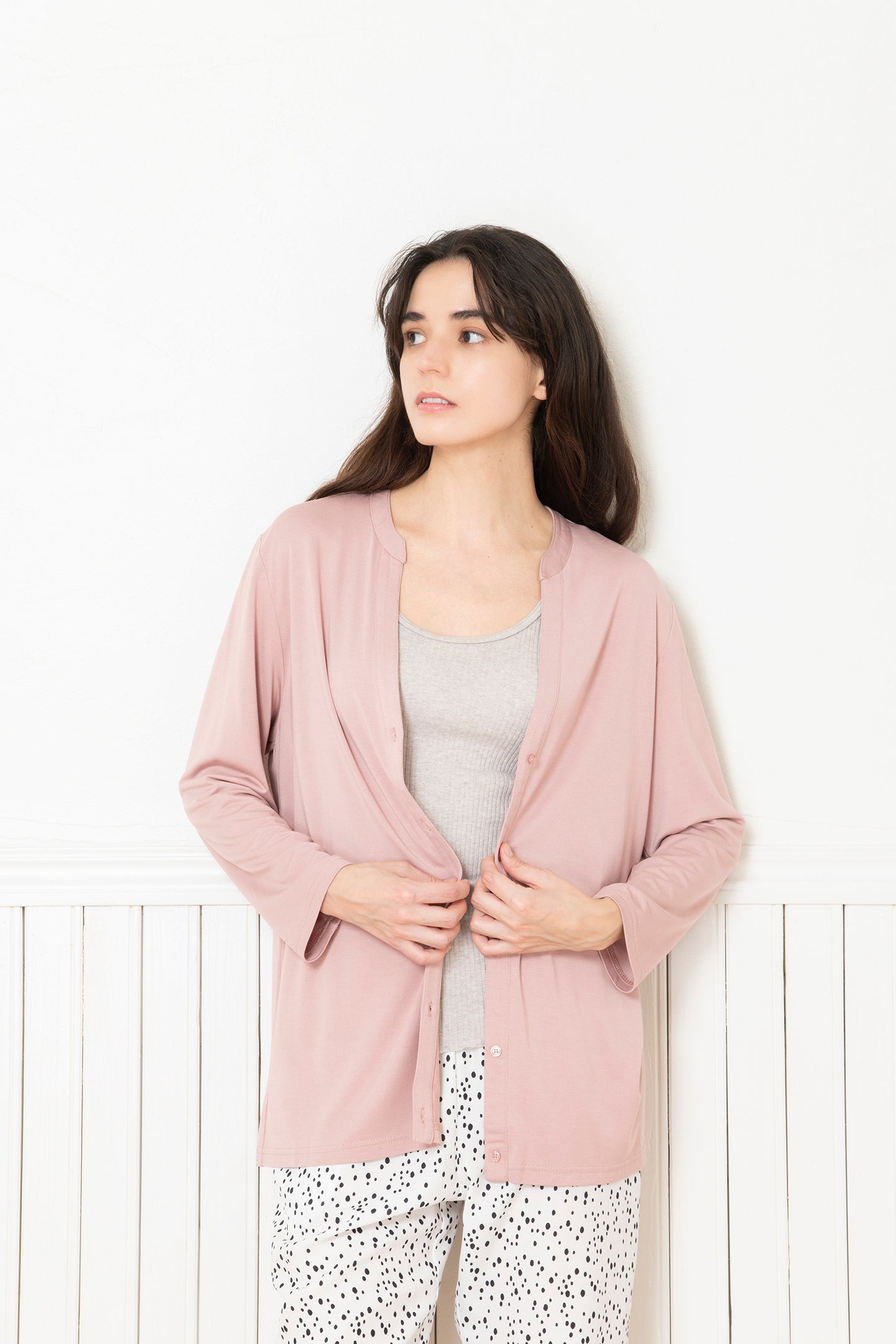 ソフトモダール カーディガン