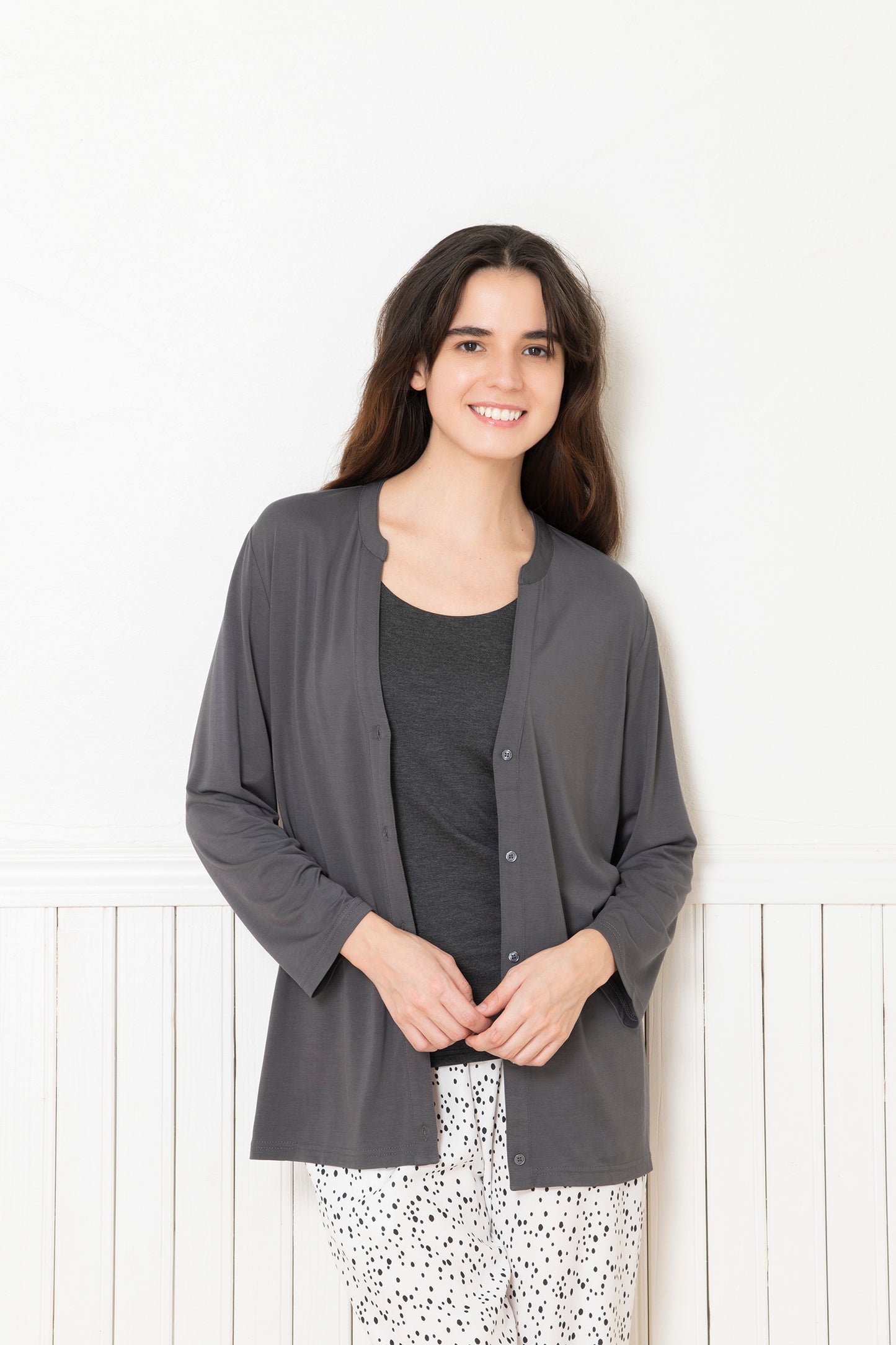 ソフトモダール カーディガン