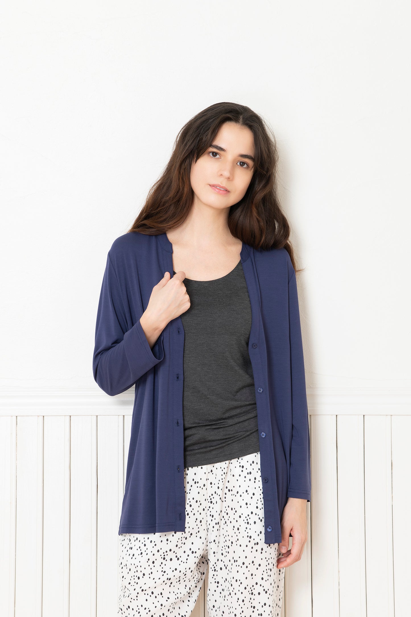 ソフトモダール カーディガン