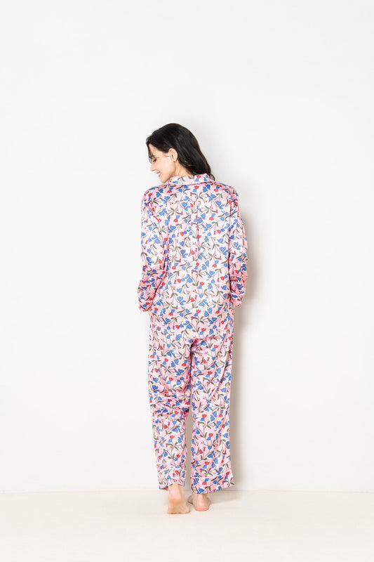 シルクタッチ サイノグラッサム 花柄パジャマ(トップス)