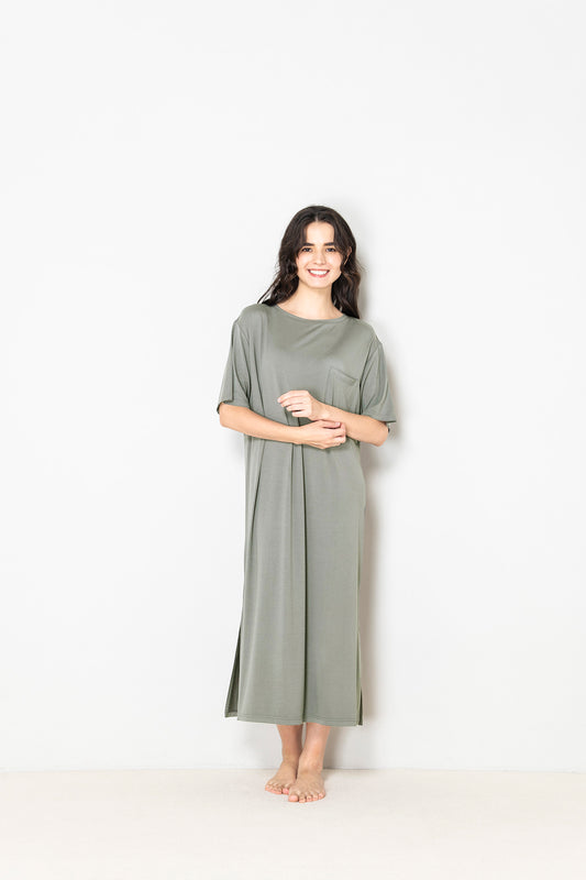 ソフトモダール Tシャツワンピース