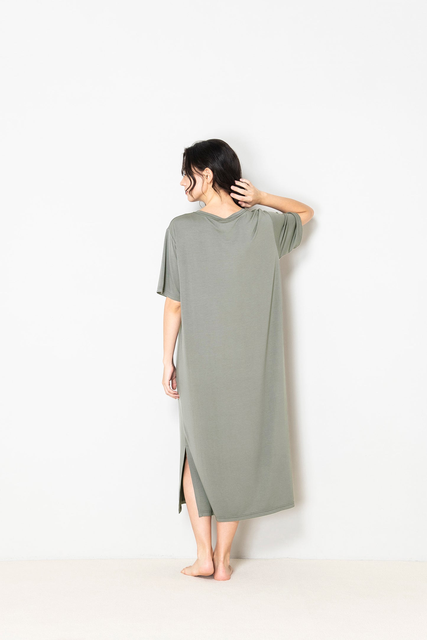 ソフトモダール Tシャツワンピース