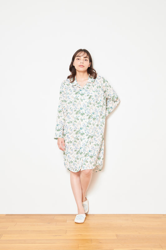 シルクタッチ ヘレボルス 花柄パジャマ(ワンピース)
