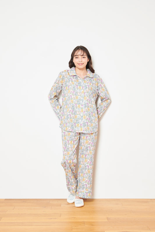 シルクタッチ オダマキ 花柄パジャマ(トップス)