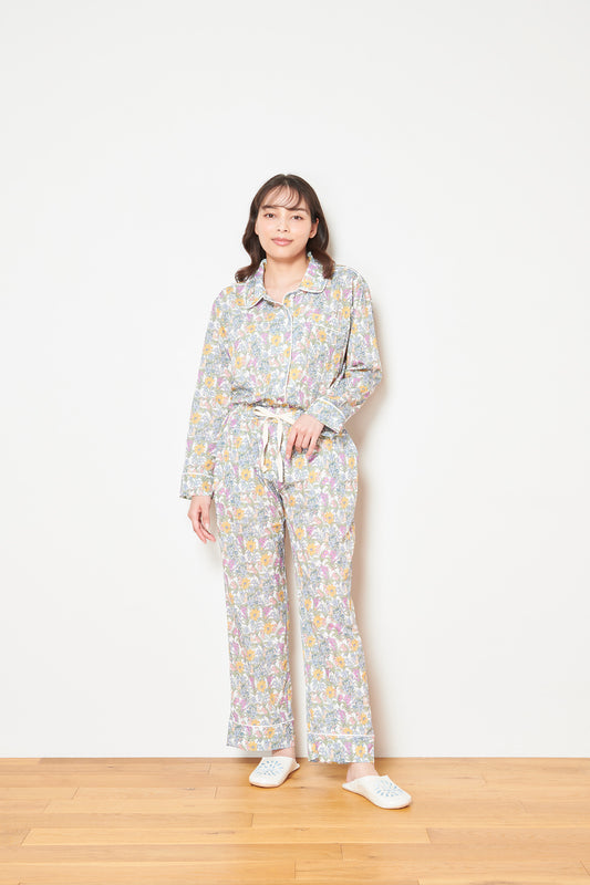 シルクタッチ オダマキ 花柄パジャマ(ボトムス)