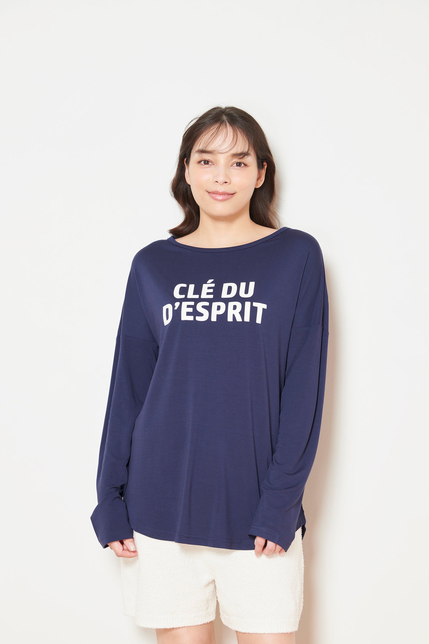 ソフトモダール ロゴロングスリーブTシャツ