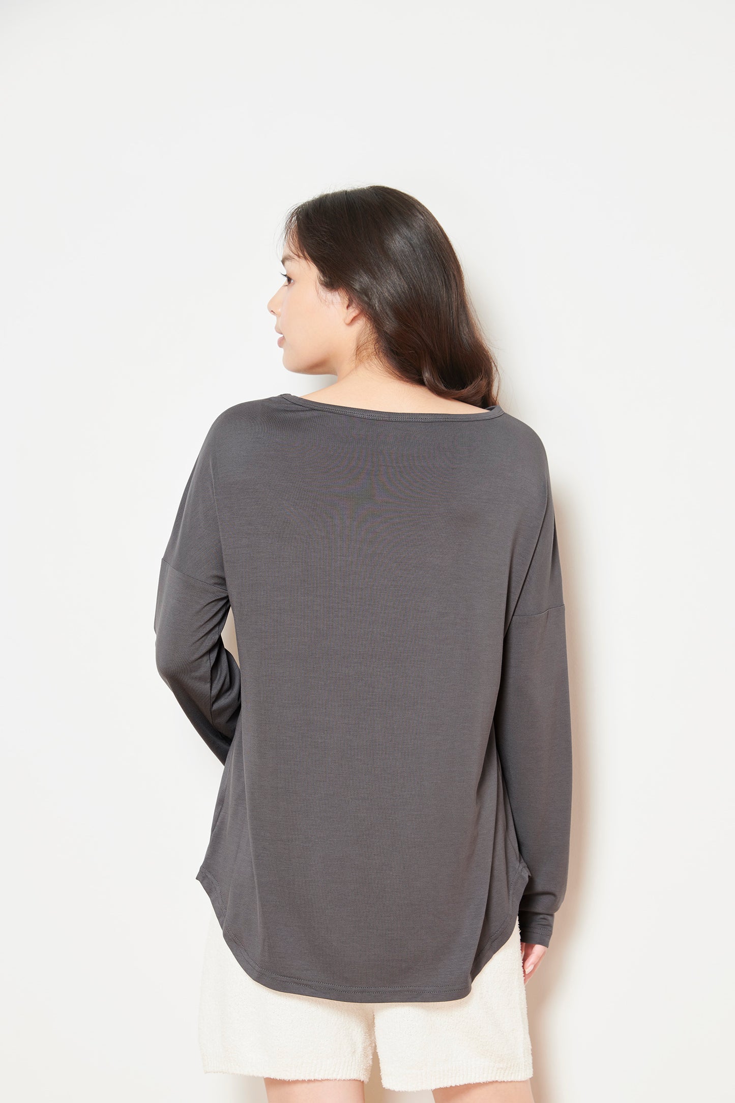 ソフトモダール ロゴロングスリーブTシャツ