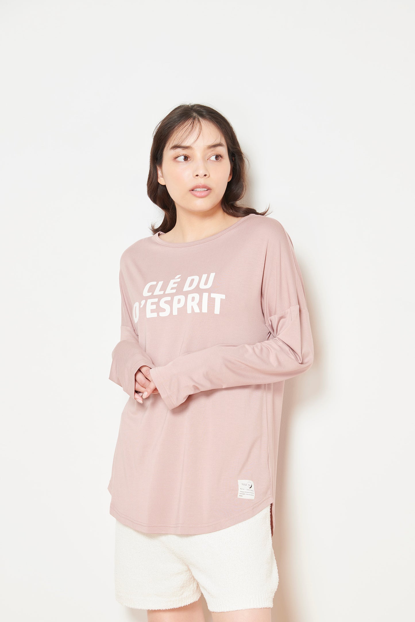 ソフトモダール ロゴロングスリーブTシャツ