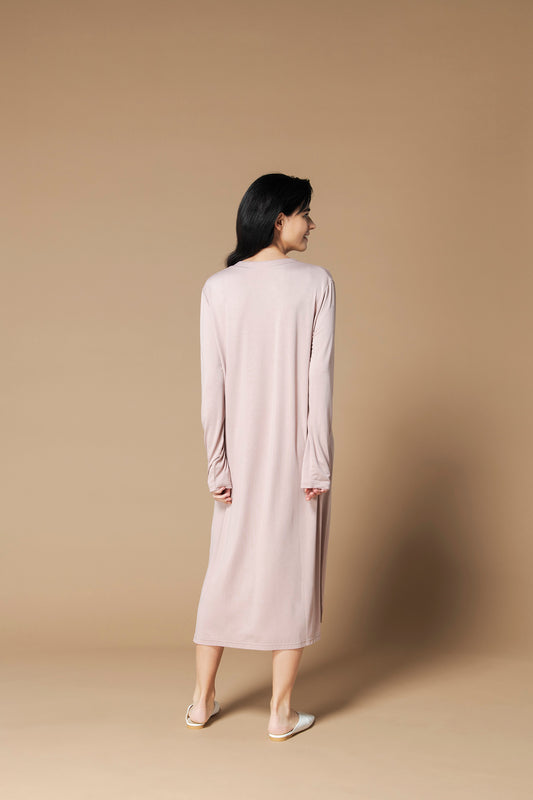 ソフトモダール ヘンリーシャツワンピース