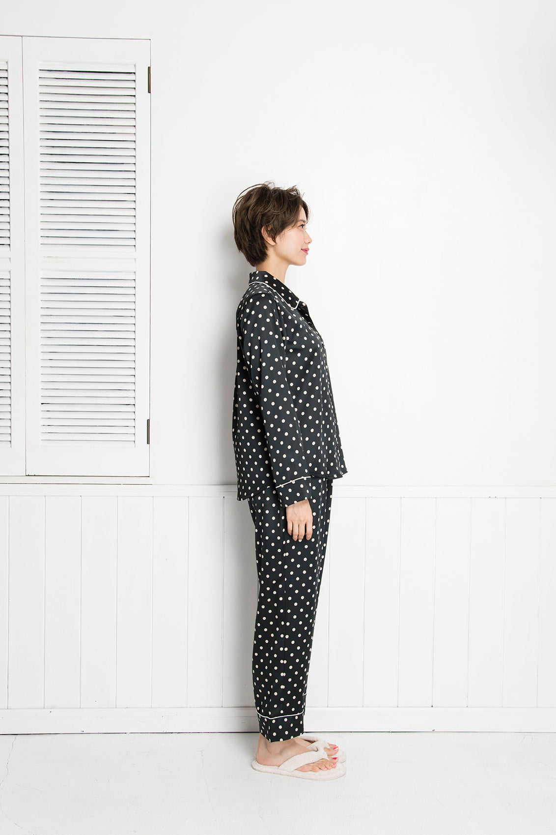 シルクタッチ サテンドット パジャマ(トップス)