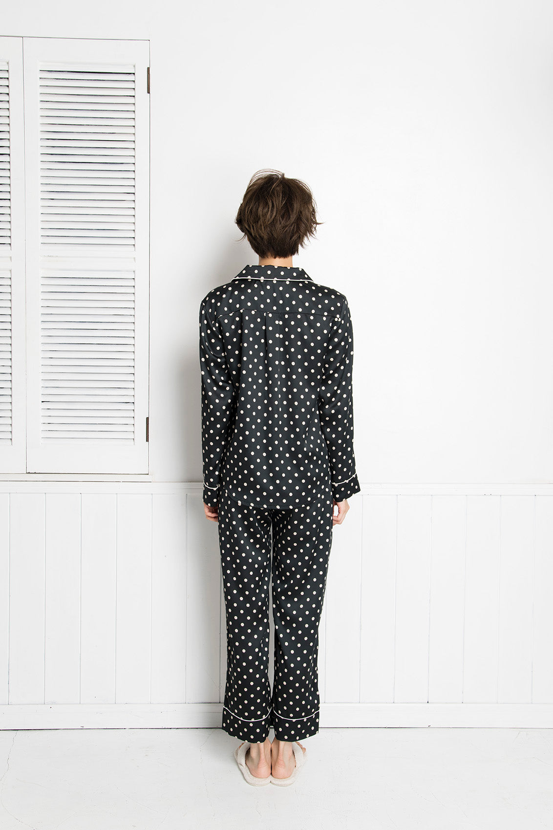 シルクタッチ サテンドット パジャマ(トップス)