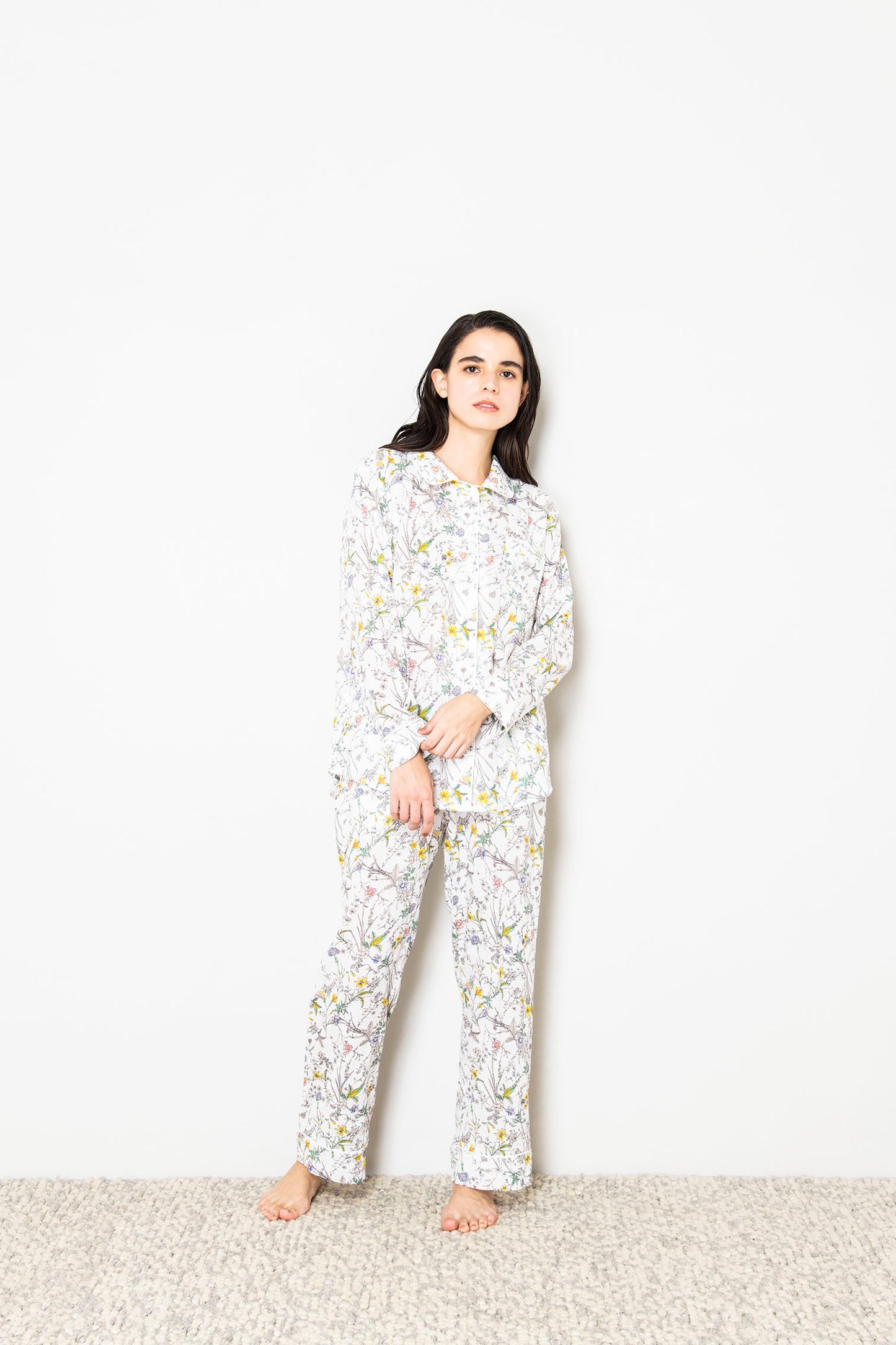 シルクタッチ ハイペリカム 花柄パジャマ(トップス)