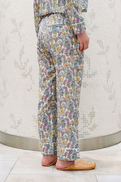 シルクタッチ オダマキ 花柄パジャマ（ボトムス）