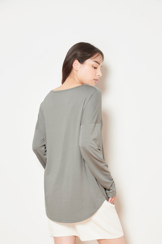 ソフトモダール ロゴロングスリーブTシャツ