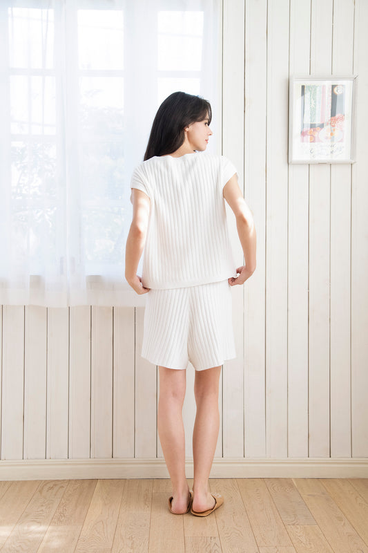 ジャガード フレンチスリーブトップス